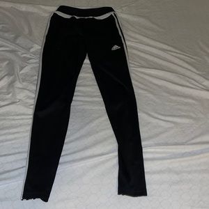 Adidas joggers, black with white stripes